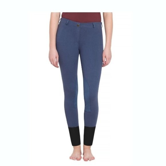 NWT Ladies LOWRISE PULL-ON KNEE PATCH BREECHES Denim Blue Size‎ 34 - Picture 1 of 1